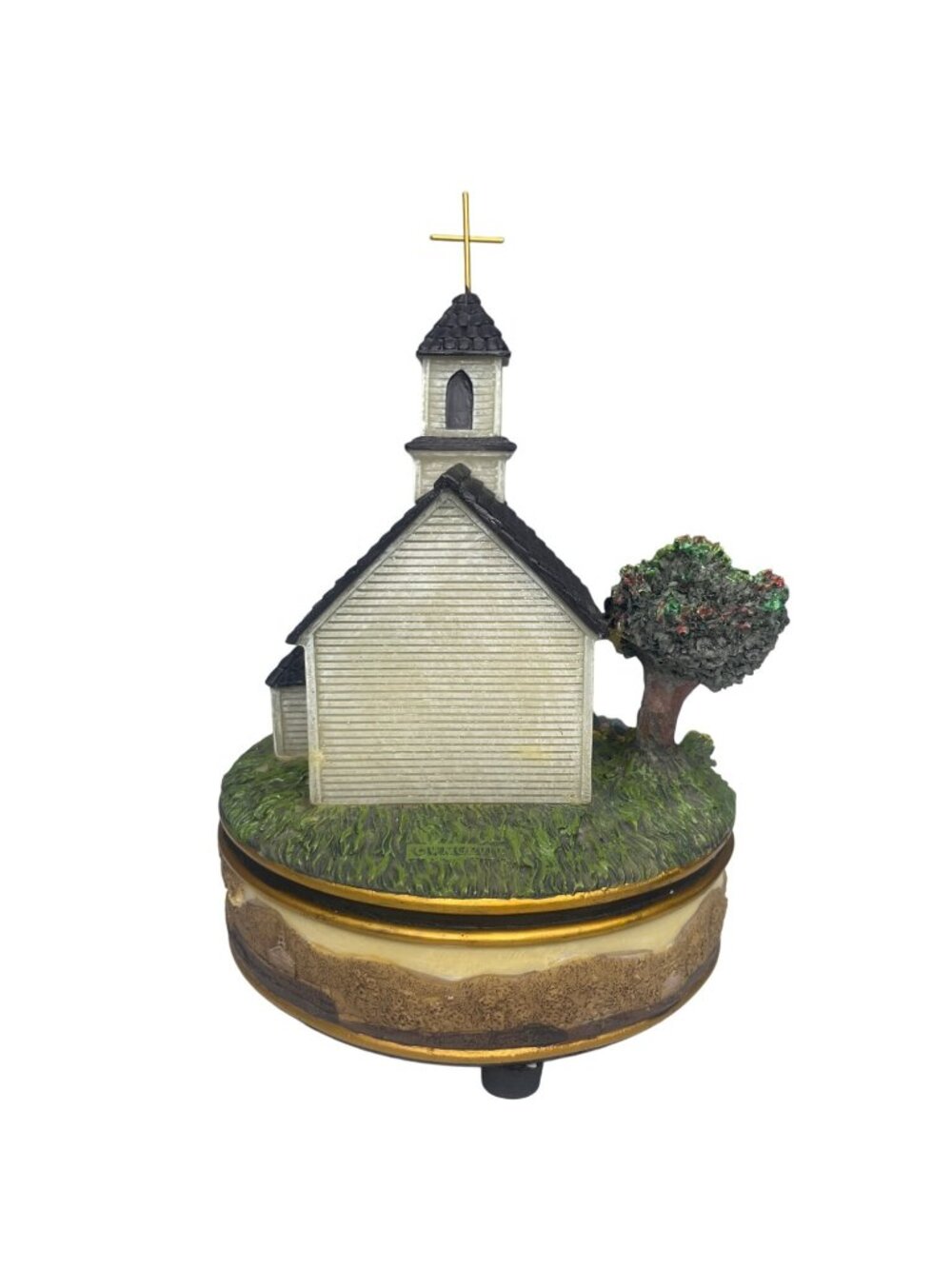 Collections Handcrafted 2010 Church Music Box With Stained Glass Accents - Picture 4 of 10